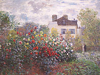 Monet-s Garden at Argenteuil or Dahlias, 1873, monet