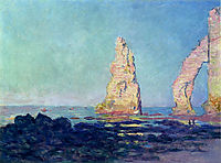 The Needle of Etretat, Low Tide, 1883, monet