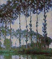 Poplars on the Banks of the River Epte, Overcast Weather, 1891, monet
