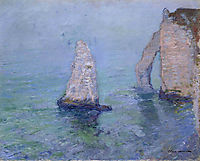 The Rock Needle and Porte d’Aval, Etretat, 1885, monet