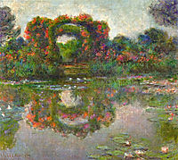 Rose Flowered Arches at Giverny, 1913, monet