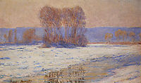 The Seine at Bennecourt, Winter , 1893, monet