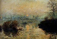 Sun Setting over the Seine at Lavacourt. Winter Effect, 1880, monet