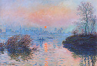 Sunset on the Seine at Lavacourt, Winter Effect, 1880, monet
