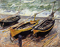 Three Fishing Boats, 1885, monet
