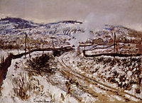 Train in the Snow at Argenteuil , 1875, monet