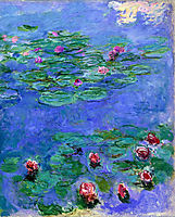 Water Lilies Red, 1919, monet