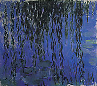 Water Lilies and Weeping Willow Branches, 1919, monet