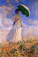 Woman with a Parasol turned to the right, 1886, monet
