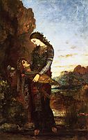 Young Thracian Woman Carrying the Head of Orpheus, c.1875, moreau