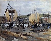 Boats under Construction, 1874, morisot