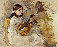 Girl Playing the Mandolin, 1890, morisot