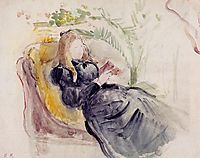 Julie Manet, Reading in a Chaise Lounge, 1890, morisot