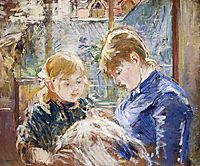 The Sewing Lesson (aka The Artist-s Daughter, Julie, with Her Nanny), 1884, morisot