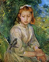 Young Girl with a Bird, 1891, morisot