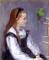 Young Girl with a Parrot, c.1873, morisot