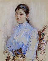 Young Woman in a Blue Blouse, 1889, morisot