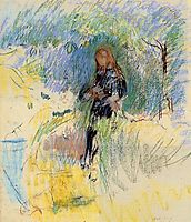 Young Woman Holding a Dog in Her Arms, 1892, morisot