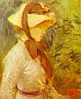 Young Woman with a Straw Hat, 1884, morisot