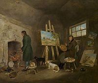 The Artist in His Studio and His Man Gibbs, 1802, morland