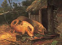 Pigs at a Trough, morland