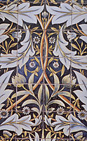 Panel of ceramic tiles designed by Morris and produced by William De Morgan, 1876, morris