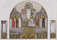 Am Steinhof Church, mosaic design for the main altar, 1905, moser