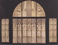 Church Am Steinhof, drawing of western window , moser