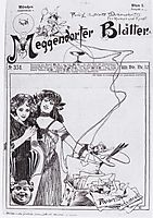 Cover design for Meggendorfer leaves, c.1895, moser