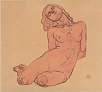 A crouching woman, c.1914, moser