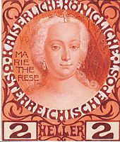 Design for the Anniversary Stamp Austrian with Empress Maria Theresa, 1908, moser