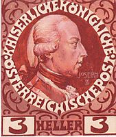 Design for the Anniversary Stamp with Austrian Emperor Joseph II, 1908, moser
