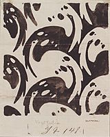 Fabric design with birds for Backhausen, 1899, moser