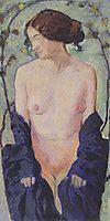 Female Nude with blue cloth, c.1913, moser