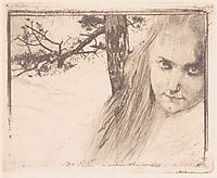 Girl in Landscape, 1898, moser
