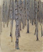 Pine forest in winter, c.1907, moser