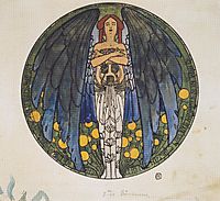 The sketch of the round window art, 1897, moser