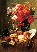 Still-life with Flowers and Fruits, 1882, munkacsy