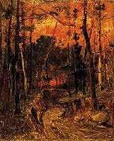 Sunset in the Forest, 1874, munkacsy