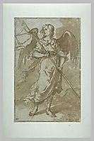Angel holding a banner, 1660, murillo