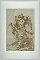 Angel holding a hammer and nails, 1660, murillo