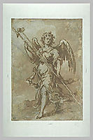 Angel holding the spear and sponge holder, 1660, murillo