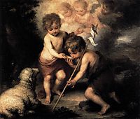 Infant Christ Offering a Drink of Water to Saint John, 1675-1680, murillo