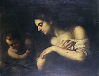 Repentant Magdalene with an angel, murillo