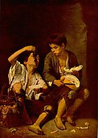 Two Children Eating a Melon and Grapes, 1646, murillo