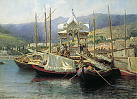 Enbarkement in Yalta, 1890, myasoyedov