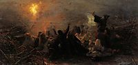 People burning themselves, 1884, myasoyedov