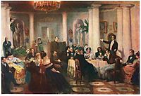 Pushkin and his friends listen to Mickiewicz in the salon of Princess Zinaida Volkonskaya, 1907, myasoyedov