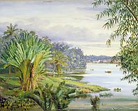 View of Kuching and River, Sarawak, Borneo, 1876, north