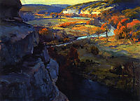 Bluffs on the Guadalupe Riiver, 17 Miles above Kerryville Texas, 1921, onderdonk